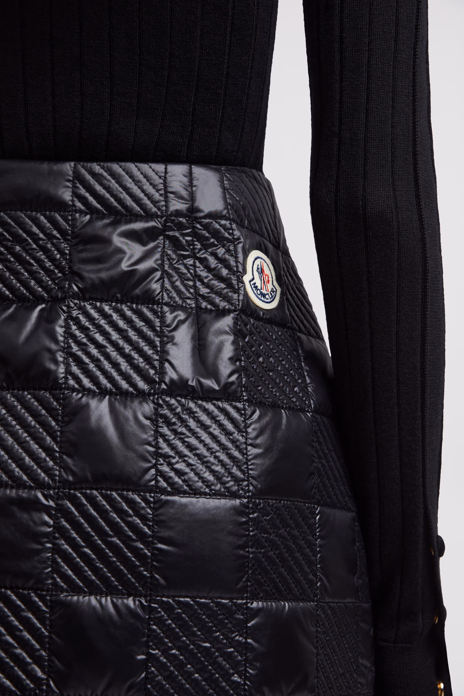 Minifalda acolchada a cuadros Mujer Negro Moncler 4